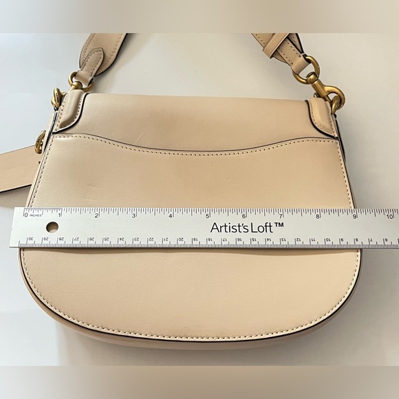 COACH C0749 Ivory/Beige BEAT Saddle Crossbody Glovetanned Leather Bag - Picture 5 of 16